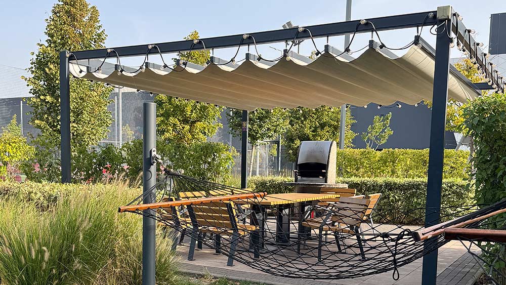 Installation pour profiter de la terrasse du jardin